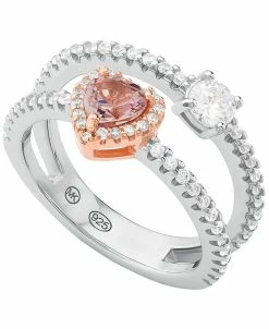 Michael Kors Sterling Silver Two-Tone Open Stack Heart Ring