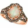 Le Vian Neopolitan Opal (7/8 Ct. T.w.) & Diamond (1/2 Ct. T.w.) Halo Ring In 14k Rose Gold