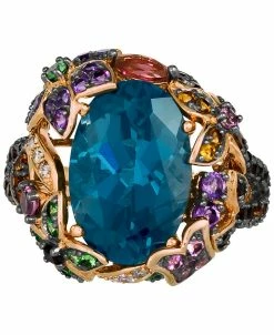 Le Vian Multi-Gemstone (7-3/4 Ct. T.w.) & Nude Diamond (1/10 Ct. T.w.) Statement Ring In 14k Rose Gold