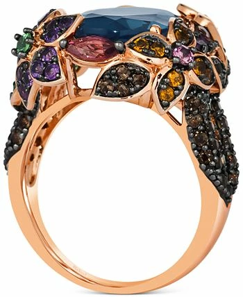 Le Vian Multi-Gemstone (7-3/4 Ct. T.w.) & Nude Diamond (1/10 Ct. T.w.) Statement Ring In 14k Rose Gold 2 Le Vian Multi-Gemstone (7-3/4 Ct. T.w.) & Nude Diamond (1/10 Ct. T.w.) Statement Ring In 14k Rose Gold - Image 2