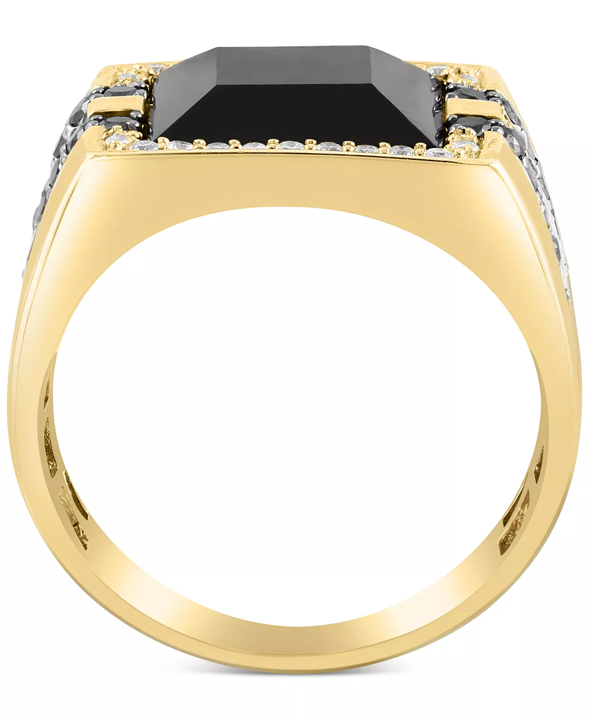 EFFY Collection ® Men's Onyx & Diamond Ring (3/4 Ct. T.w.) In 14k Gold 5 EFFY Collection ® Men's Onyx & Diamond Ring (3/4 Ct. T.w.) In 14k Gold - Image 5