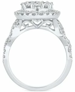 Macy's Diamond Halo Pear Cluster Engagement Ring (2 Ct. T.w.) In 14k White Gold 7 Macy's Diamond Halo Pear Cluster Engagement Ring (2 Ct. T.w.) In 14k White Gold -rings shop 22409377 fpx