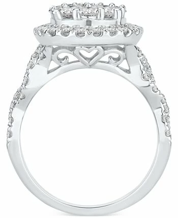 Macy's Diamond Halo Pear Cluster Engagement Ring (2 Ct. T.w.) In 14k White Gold 3 Macy's Diamond Halo Pear Cluster Engagement Ring (2 Ct. T.w.) In 14k White Gold - Image 3
