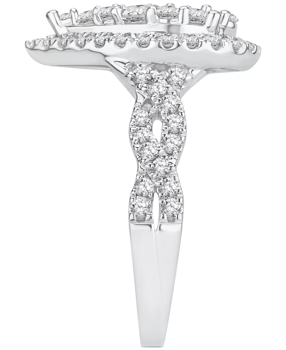 Macy's Diamond Halo Pear Cluster Engagement Ring (2 Ct. T.w.) In 14k White Gold 4 Macy's Diamond Halo Pear Cluster Engagement Ring (2 Ct. T.w.) In 14k White Gold - Image 4