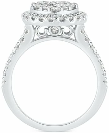 Macy's Diamond Halo Oval Cluster Engagement Ring (1-1/2 Ct. T.w.) In 14k White Gold 3 Macy's Diamond Halo Oval Cluster Engagement Ring (1-1/2 Ct. T.w.) In 14k White Gold - Image 3