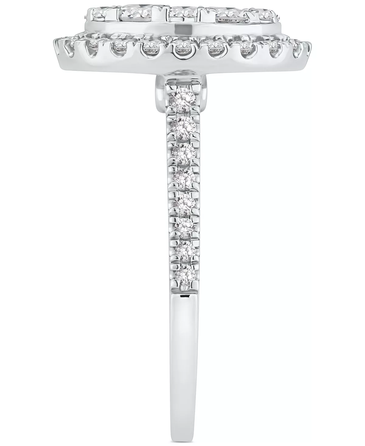 Macy's Diamond Halo Oval Cluster Engagement Ring (1-1/2 Ct. T.w.) In 14k White Gold 4 Macy's Diamond Halo Oval Cluster Engagement Ring (1-1/2 Ct. T.w.) In 14k White Gold - Image 4