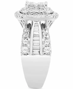 Macy's Diamond Princess Quad Cluster Halo Ring (2 Ct. T.w.) In 14k White Gold -rings shop 22445707 fpx