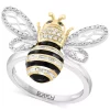 EFFY Collection ® White Diamond (3/8 Ct. T.w.) & Black Diamond Accent Bee Ring In 14k Two Tone Gold