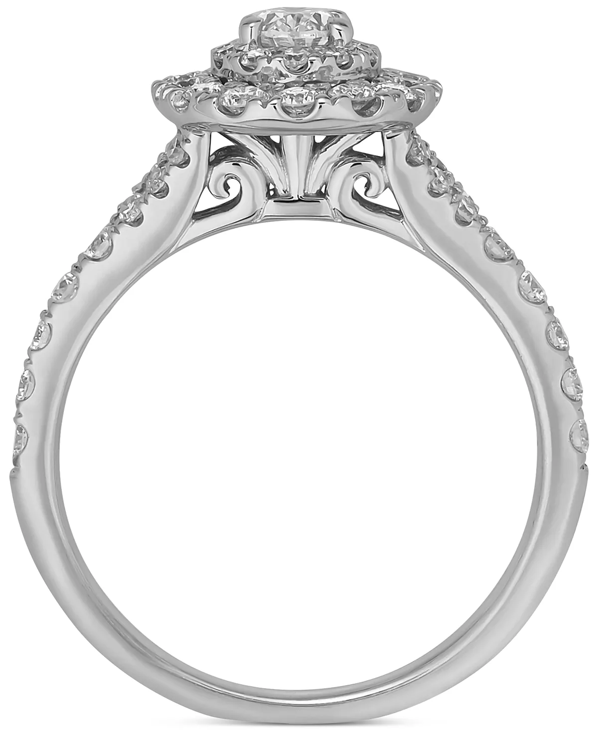 Macy's Diamond Oval Halo Engagement Ring (1 Ct. T.w.) In 14k White Gold 4 Macy's Diamond Oval Halo Engagement Ring (1 Ct. T.w.) In 14k White Gold - Image 4