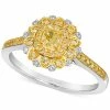 Le Vian Sunny Yellow Diamond (1/2 Ct. T.w.) & Vanilla Diamond Accent Starflower Ring In Platinum & 14k Gold