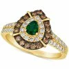 Le Vian Costa Smeralda Emeralds (1/5 Ct. T.w.) & Diamond (3/4 Ct. T.w.) Teardrop Halo Ring In 14k Gold