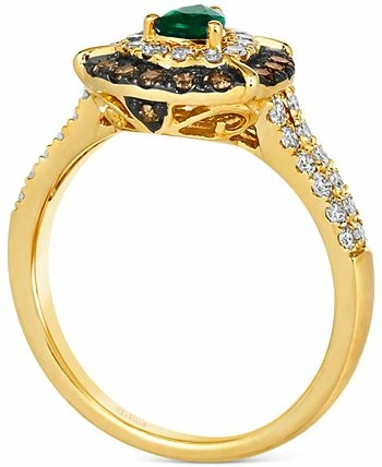 Le Vian Costa Smeralda Emeralds (1/5 Ct. T.w.) & Diamond (3/4 Ct. T.w.) Teardrop Halo Ring In 14k Gold 3 Le Vian Costa Smeralda Emeralds (1/5 Ct. T.w.) & Diamond (3/4 Ct. T.w.) Teardrop Halo Ring In 14k Gold - Image 3