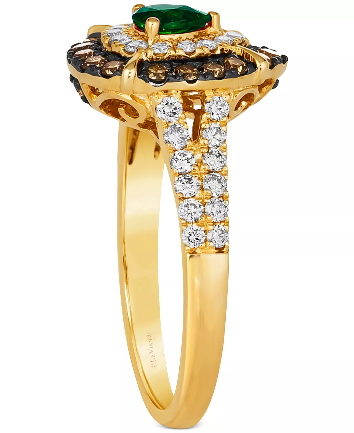 Le Vian Costa Smeralda Emeralds (1/5 Ct. T.w.) & Diamond (3/4 Ct. T.w.) Teardrop Halo Ring In 14k Gold 4 Le Vian Costa Smeralda Emeralds (1/5 Ct. T.w.) & Diamond (3/4 Ct. T.w.) Teardrop Halo Ring In 14k Gold - Image 4