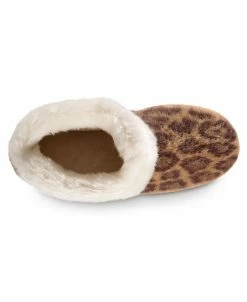 Isotoner Signature Women's Memory Foam Cheetah Comfort Boot Slippers -rings shop 22625377 fpx