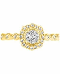 Macy's Diamond Halo Cluster Milgrain Bead Bridal Set (3/8 Ct. T.w.) In 14k Gold 9 Macy's Diamond Halo Cluster Milgrain Bead Bridal Set (3/8 Ct. T.w.) In 14k Gold -rings shop 22630467 fpx