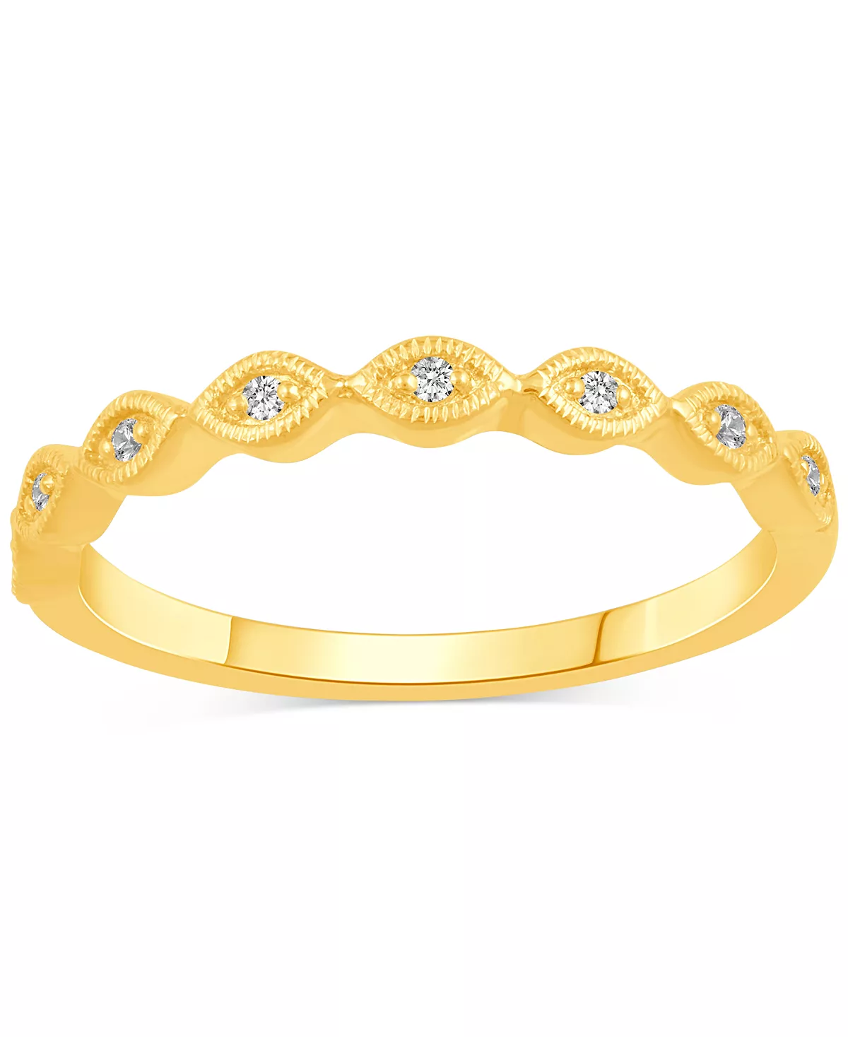 Macy's Diamond Halo Cluster Milgrain Bead Bridal Set (3/8 Ct. T.w.) In 14k Gold 6 Macy's Diamond Halo Cluster Milgrain Bead Bridal Set (3/8 Ct. T.w.) In 14k Gold - Image 6