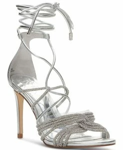 Vince Camuto Women's Aimery Strappy Rhinestone Tie-Up Stiletto Sandals