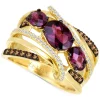 Le Vian Raspberry Rhodolite (1-7/8 Ct. T.w.) & Diamond (3/8 Ct. T.w.) Statement Ring In 14k Gold