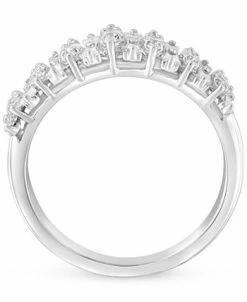 EFFY Collection ® Diamond Baguette & Round Horizontal Cluster Ring (3/4 Ct. T.w.) In 14k White Gold -rings shop 22741236 fpx