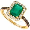Le Vian New Emerald (1-1/5 Ct. T.w.) & Diamond (3/8 Ct. T.w.) Halo Ring In 14k Gold