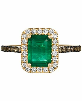 Le Vian New Emerald (1-1/5 Ct. T.w.) & Diamond (3/8 Ct. T.w.) Halo Ring In 14k Gold 2 Le Vian New Emerald (1-1/5 Ct. T.w.) & Diamond (3/8 Ct. T.w.) Halo Ring In 14k Gold - Image 2