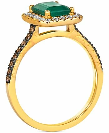 Le Vian New Emerald (1-1/5 Ct. T.w.) & Diamond (3/8 Ct. T.w.) Halo Ring In 14k Gold 3 Le Vian New Emerald (1-1/5 Ct. T.w.) & Diamond (3/8 Ct. T.w.) Halo Ring In 14k Gold - Image 3