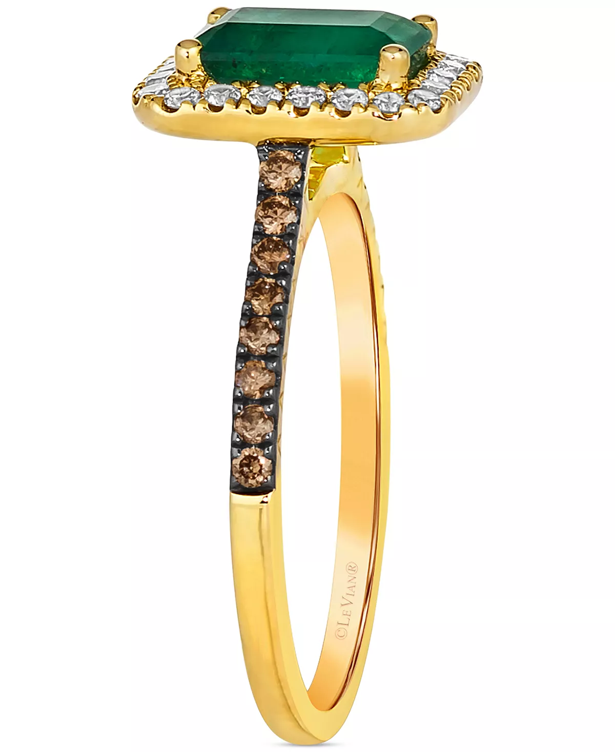 Le Vian New Emerald (1-1/5 Ct. T.w.) & Diamond (3/8 Ct. T.w.) Halo Ring In 14k Gold 4 Le Vian New Emerald (1-1/5 Ct. T.w.) & Diamond (3/8 Ct. T.w.) Halo Ring In 14k Gold - Image 4