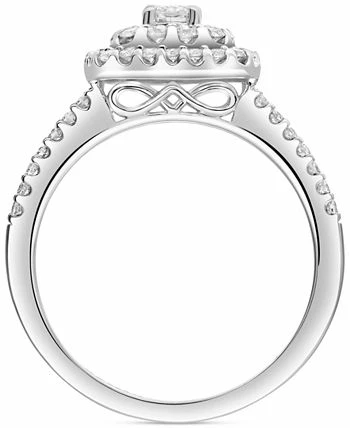 Macy's Diamond Double Halo Engagement Ring (3/4 Ct. T.w.) In 14k White Gold 3 Macy's Diamond Double Halo Engagement Ring (3/4 Ct. T.w.) In 14k White Gold - Image 3