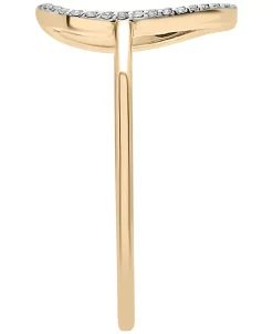 Wrapped Diamond Open Teardrop Ring (1/20 Ct. T.w.) In 10k Gold, Created For Macy's -rings shop 22875748 fpx