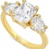 Charter Club Gold-Tone Crystal Triple-Stone Ring, Created For Macy's