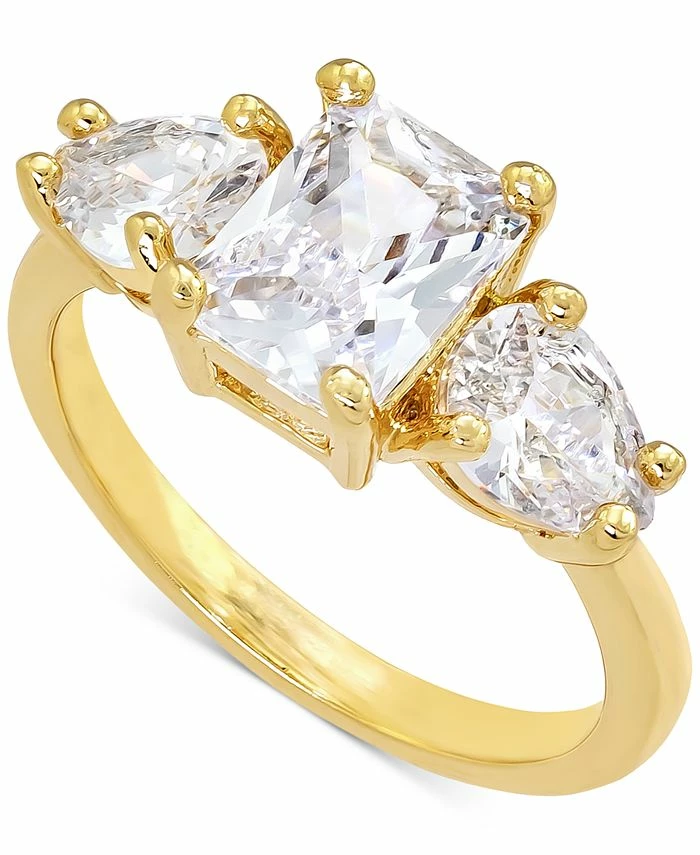 Charter Club Gold-Tone Crystal Triple-Stone Ring, Created For Macy's 1 Charter Club Gold-Tone Crystal Triple-Stone Ring, Created For Macy's