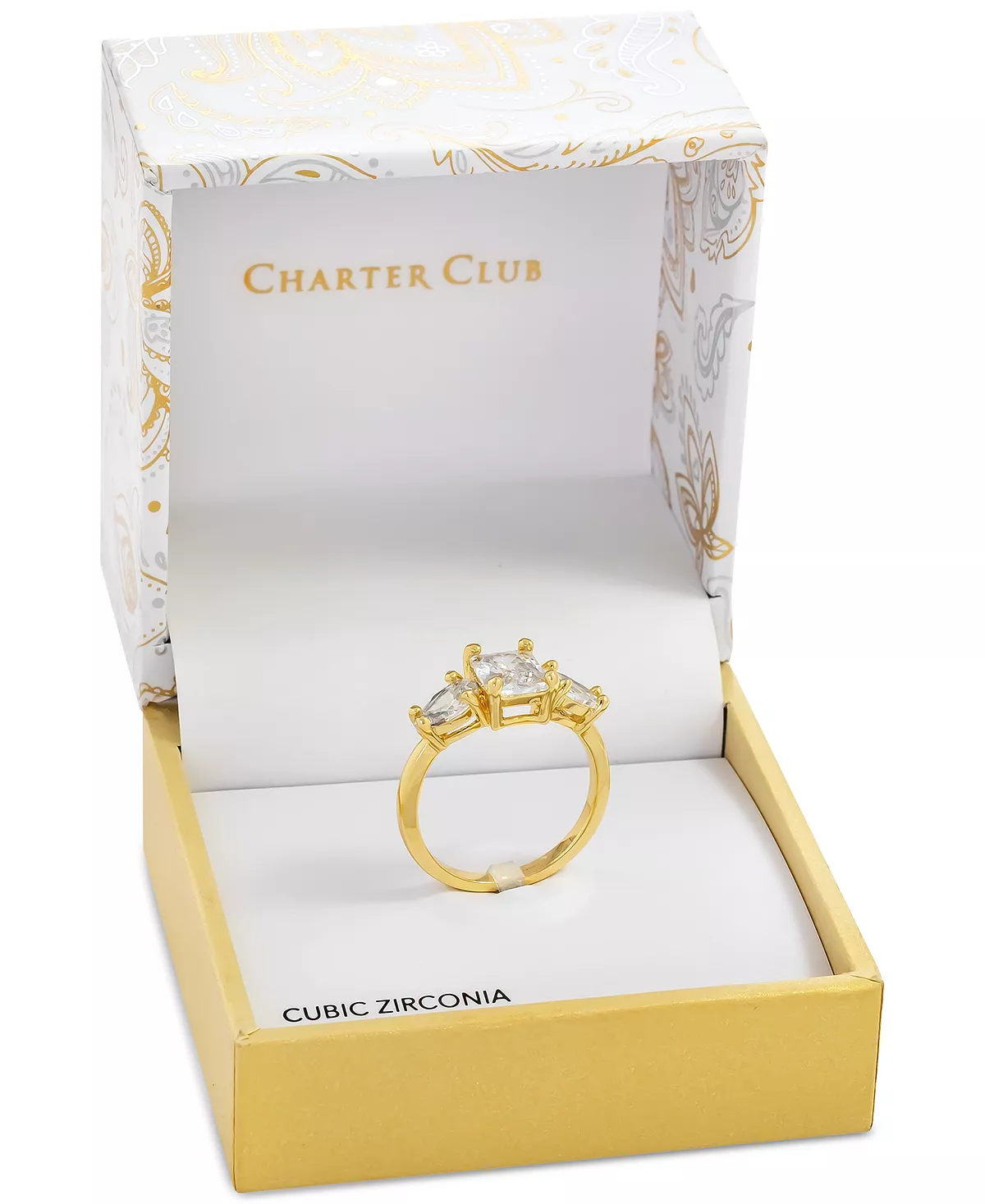 Charter Club Gold-Tone Crystal Triple-Stone Ring, Created For Macy's 2 Charter Club Gold-Tone Crystal Triple-Stone Ring, Created For Macy's - Image 2