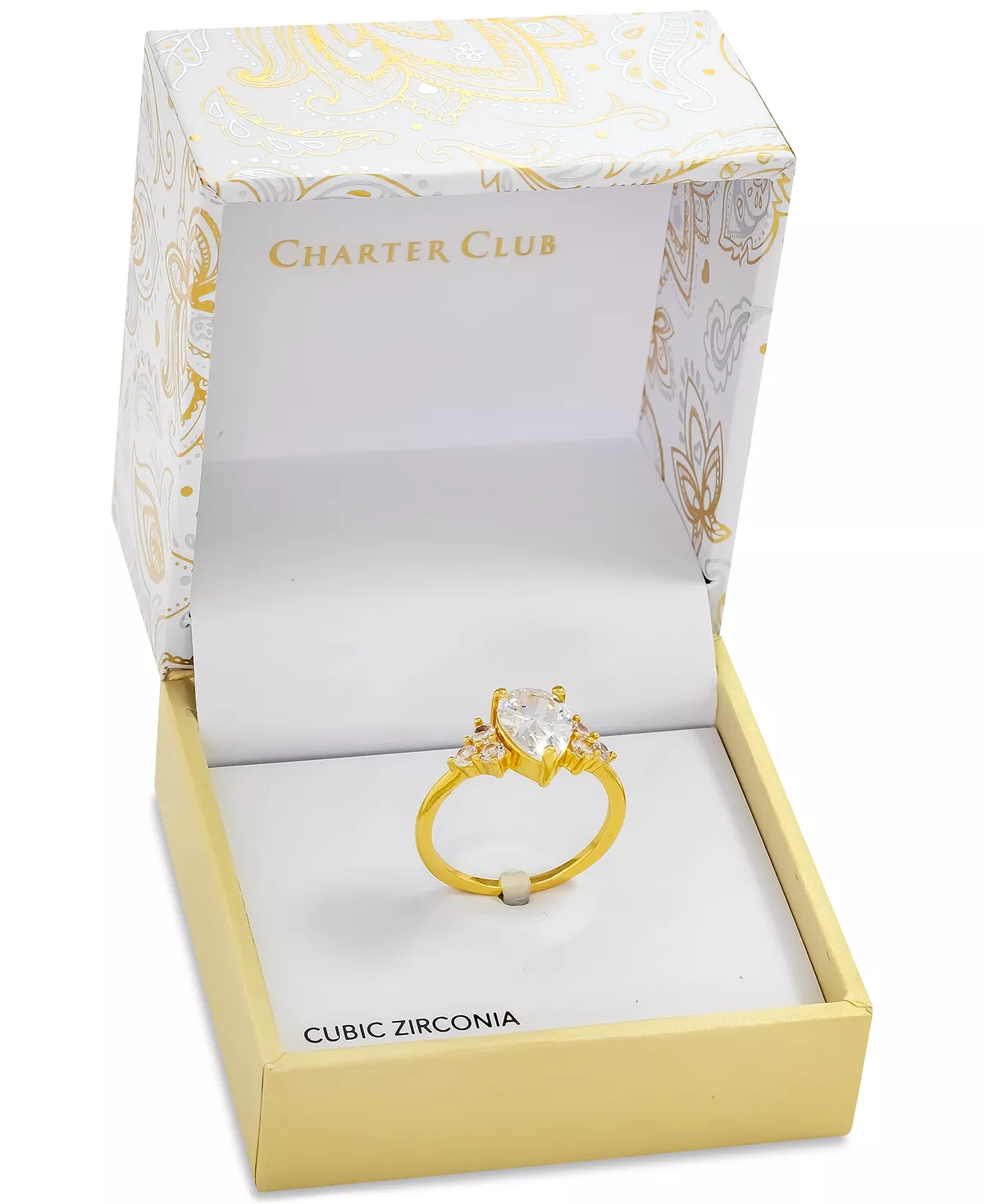 Charter Club Gold-Tone Pear-Shape Crystal Accent Ring, Created For Macy's 2 Charter Club Gold-Tone Pear-Shape Crystal Accent Ring, Created For Macy's - Image 2