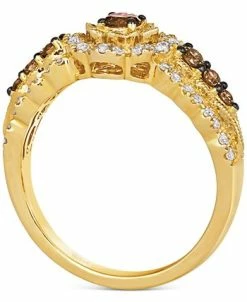 Le Vian Chocolatier® Chocolate Diamond (1/3 Ct. T.w.) & Vanilla Diamond (1/3 Ct. T.w.) Halo Ring In 14k Gold -rings shop 23058411 fpx