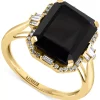 EFFY Collection ® Onyx & Diamond (1/5 Ct. T.w.) Halo Ring In 14k Gold