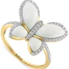 EFFY Collection ® White Agate & Diamond (1/4 Ct. T.w.) Butterfly Ring In 14k Gold