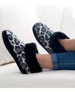 Isotoner Signature Women's Memory Foam Cheetah Comfort Boot Slippers -rings shop 23220654 fpx