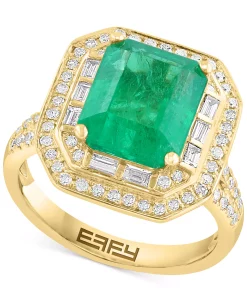 EFFY Collection ® Emerald (4-1/4 Ct. T.w.) & Diamond (5/8 Ct. T.w.) Ring In 14k Yellow Gold