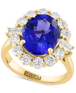 rings shop 33 EFFY Collection ® Limited Edition Tanzanite (4-3/4 Ct. T.w.) & Diamond (1-3/8 Ct. T.w.) Halo Ring In 14k Gold