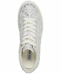 Steve Madden Women's Rockaway Rhinestone Lace-Up Platform Sneakers -rings shop 23286943 fpx