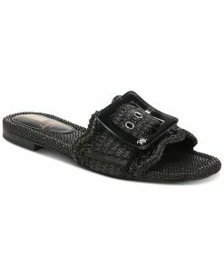 Sam Edelman Women's Bambi Raffia Buckle Slide Sandals