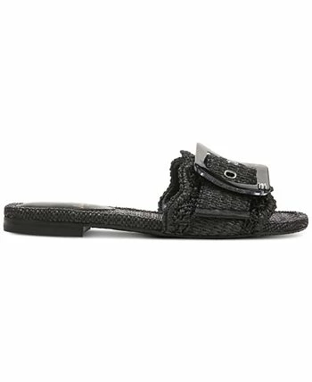 Sam Edelman Women's Bambi Raffia Buckle Slide Sandals 2 Sam Edelman Women's Bambi Raffia Buckle Slide Sandals - Image 2