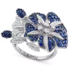 EFFY Collection ® Sapphire (1-7/8 Ct. T.w.) & Diamond (3/8 Ct. T.w.) Flower Ring In 14k White Gold