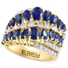EFFY Collection ® Sapphire (5-1/8 Ct. T.w.) & Diamond (1 Ct. T.w.) Diagonal Cluster Ring In 14k Gold