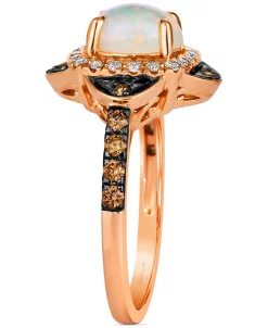 Le Vian Neopolitan Opal (5/8 Ct. T.w.) & Diamond (1/3 Ct. T.w.) Halo Ring In 14k Rose Gold -rings shop 23388451 fpx