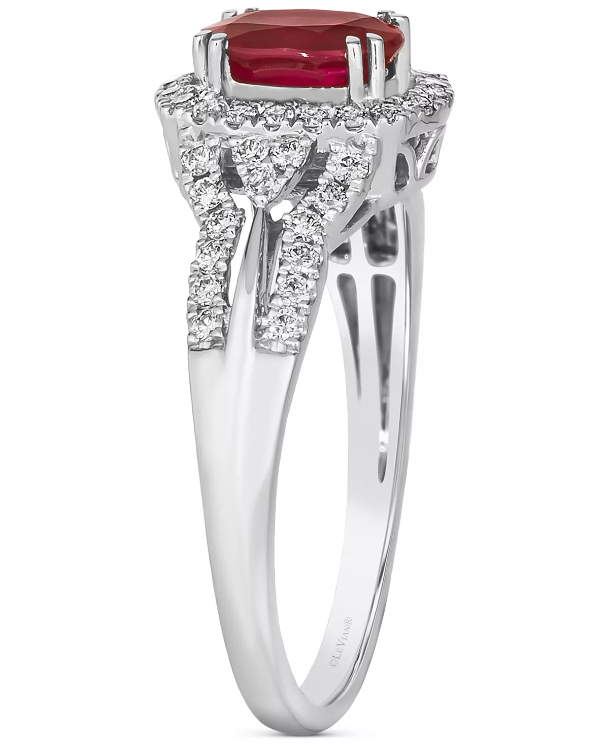 Le Vian Couture® Passion Ruby (3/4 Ct. T.w.) & Vanilla Diamond (1/3 Ct. T.w.) Ring In Platinum 4 Le Vian Couture® Passion Ruby (3/4 Ct. T.w.) & Vanilla Diamond (1/3 Ct. T.w.) Ring In Platinum - Image 4