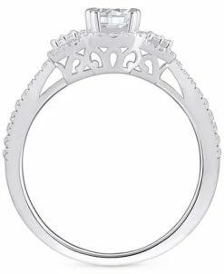 Macy's Diamond Baguette-Framed Halo Engagement Ring (3/4 Ct. T.w.) In 14k White, Yellow Or Rose Gold 9 Macy's Diamond Baguette-Framed Halo Engagement Ring (3/4 Ct. T.w.) In 14k White, Yellow Or Rose Gold -rings shop 23389127 fpx