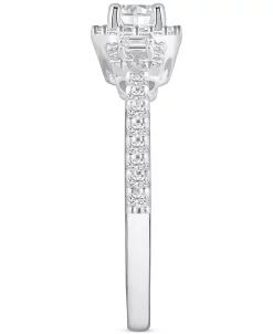 Macy's Diamond Baguette-Framed Halo Engagement Ring (3/4 Ct. T.w.) In 14k White, Yellow Or Rose Gold 10 Macy's Diamond Baguette-Framed Halo Engagement Ring (3/4 Ct. T.w.) In 14k White, Yellow Or Rose Gold -rings shop 23389128 fpx