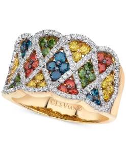 Le Vian Exotics® Multicolor Diamond Harlequin Statement Ring (1-5/8 Ct. T.w.) In 18k Gold
