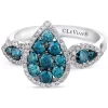 Le Vian Blueberry Diamond (1-1/6 Ct. T.w.) & Vanilla Diamond (1/3 Ct. T.w.) Teardrop Cluster Halo Ring In 18k White Gold